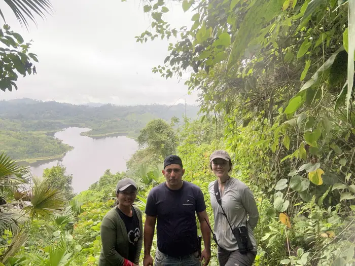 Biodiversity monitoring team at FCAT's new land by the Laguna de Cube